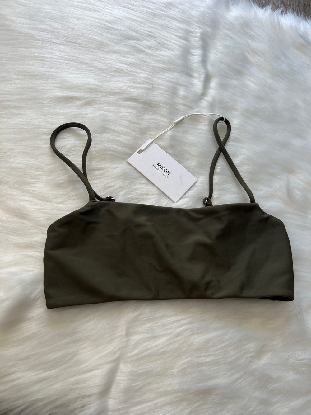 Mikoh x Jenni Kayne Kumu Bikini Top Olive Green size S